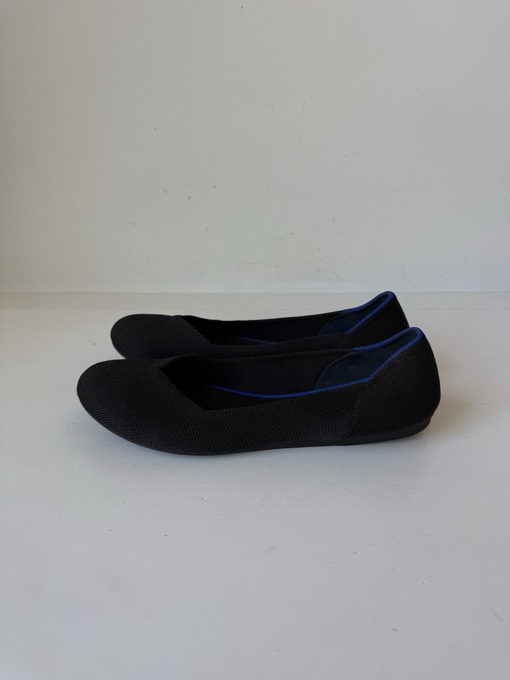 Rothys The Flat Womens 8.5 Black Round Toe Ballet Sustainable Washable Shoes
